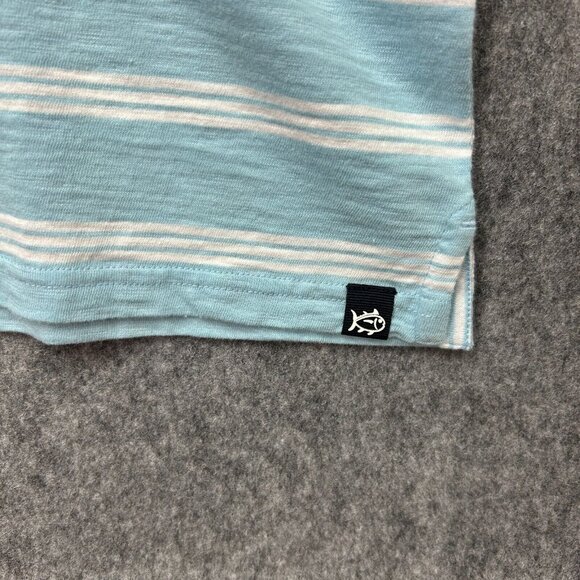 Southern Tide Summer Ray Stripe Polo Shirt Men's Size Large Rain Water Blue NWT - Picture 6 of 11